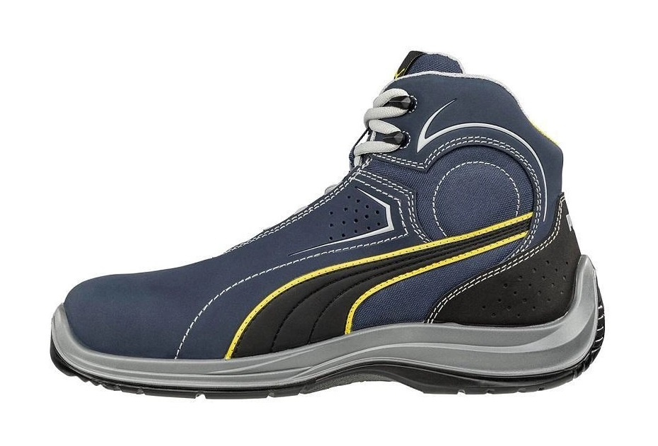 Trzewiki Puma Touring Blue Mid SB 63.263.0 widok z drugiej strony cholewki