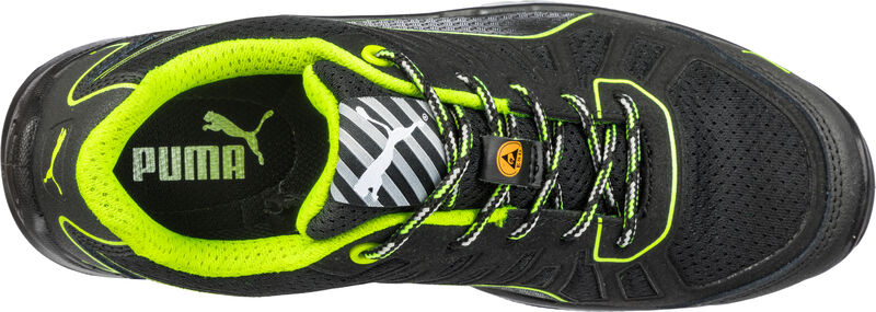 Wnętrze butów Puma Fuse Tc Green Low S1P – przewiewna wyściółka i profilowana wkładka evercushion BA