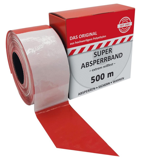 Taśma supermocna ostrzegawcza 500m, szer.8cm
