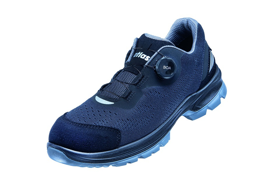 Granatowe półbuty robocze Atlas Flash 3305 BOA S1P 41 z przewiewną cholewką mesh