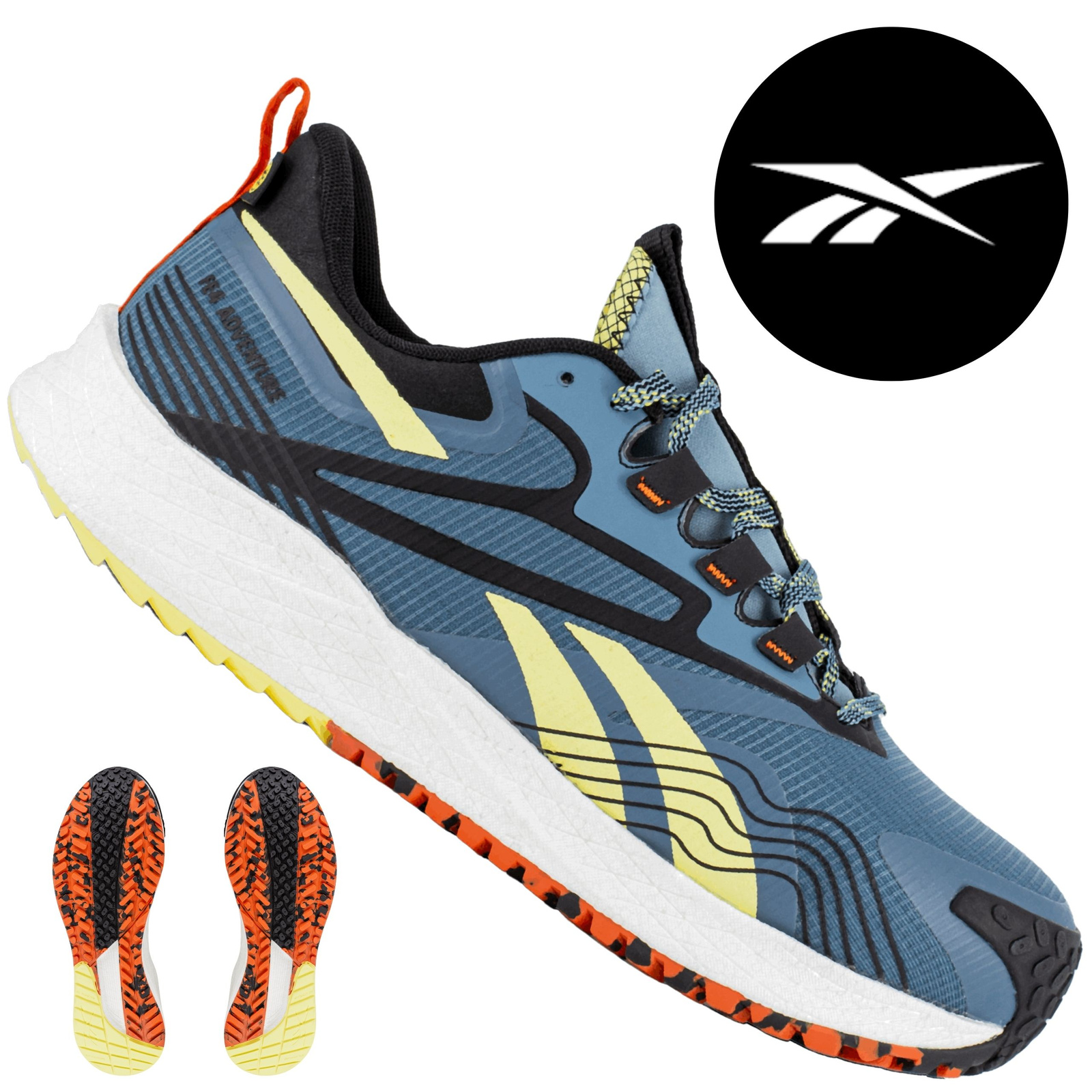 Buty robocze Reebok IB3611 S1PS 41 widok z przodu i z boku, widoczne wzmocnienia z mikrofibry i TPU
