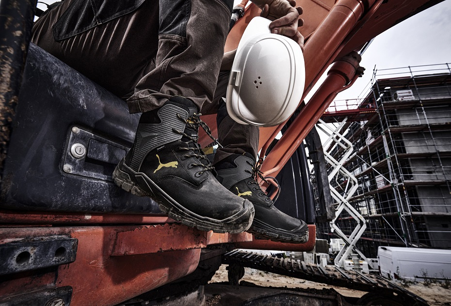 Trzewiki robocze Puma Borneo Mid S3 w terenie budowy