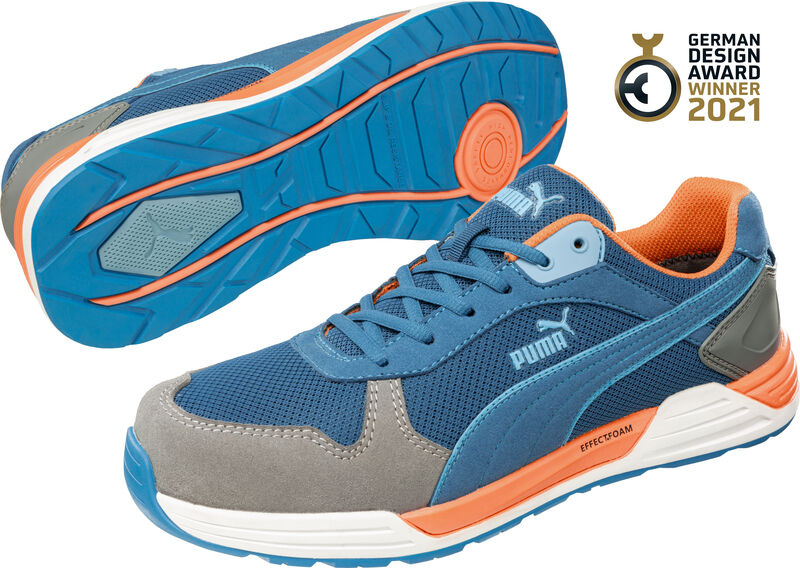Wzmocniona tylna część półbutów Puma Frontside Blue Low S1P 64.464.0