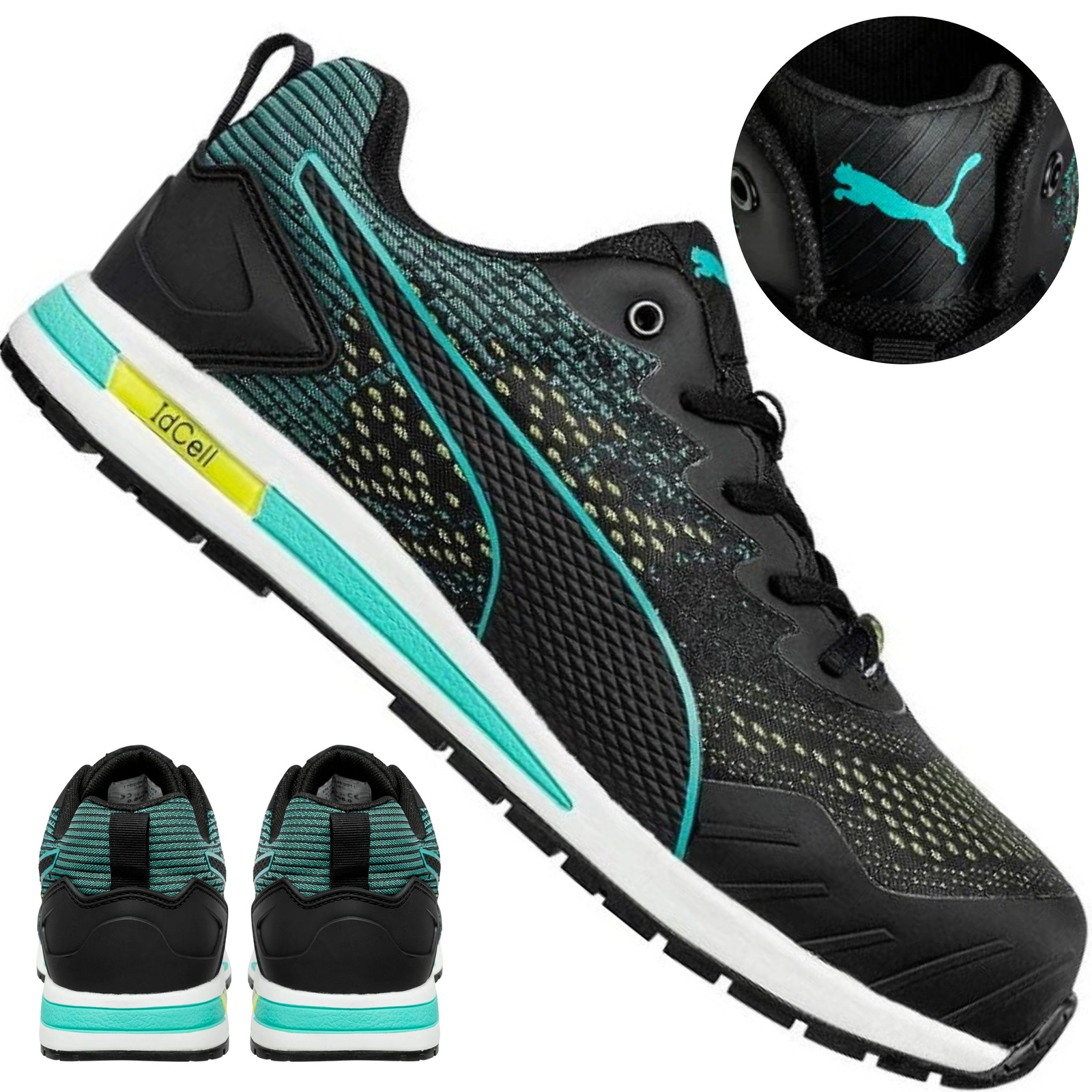 Para butów Puma Vivid Gh Low S1P 64.305.0 - ujęcie prezentujące całość obuwia, cholewkę i podeszwę