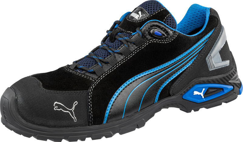 Buty Puma Rio Black Low S3L 64.275.0 - prezentacja wnętrza oraz języka z perforacją wentylacyjną