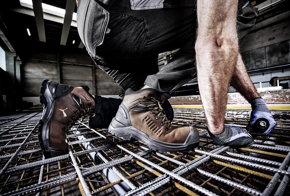 Podeszwa HEAVY DUTY z TPU w butach Puma Iron HD Brown Mid S3S, widok od spodu