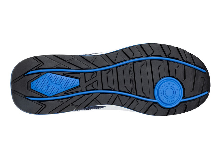 Podeszwa butów Puma Airtwist Blue Low S3 z widocznym bieżnikiem