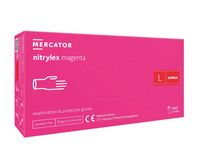 Rękawice nitrylowe różowe Mercator magenta - L