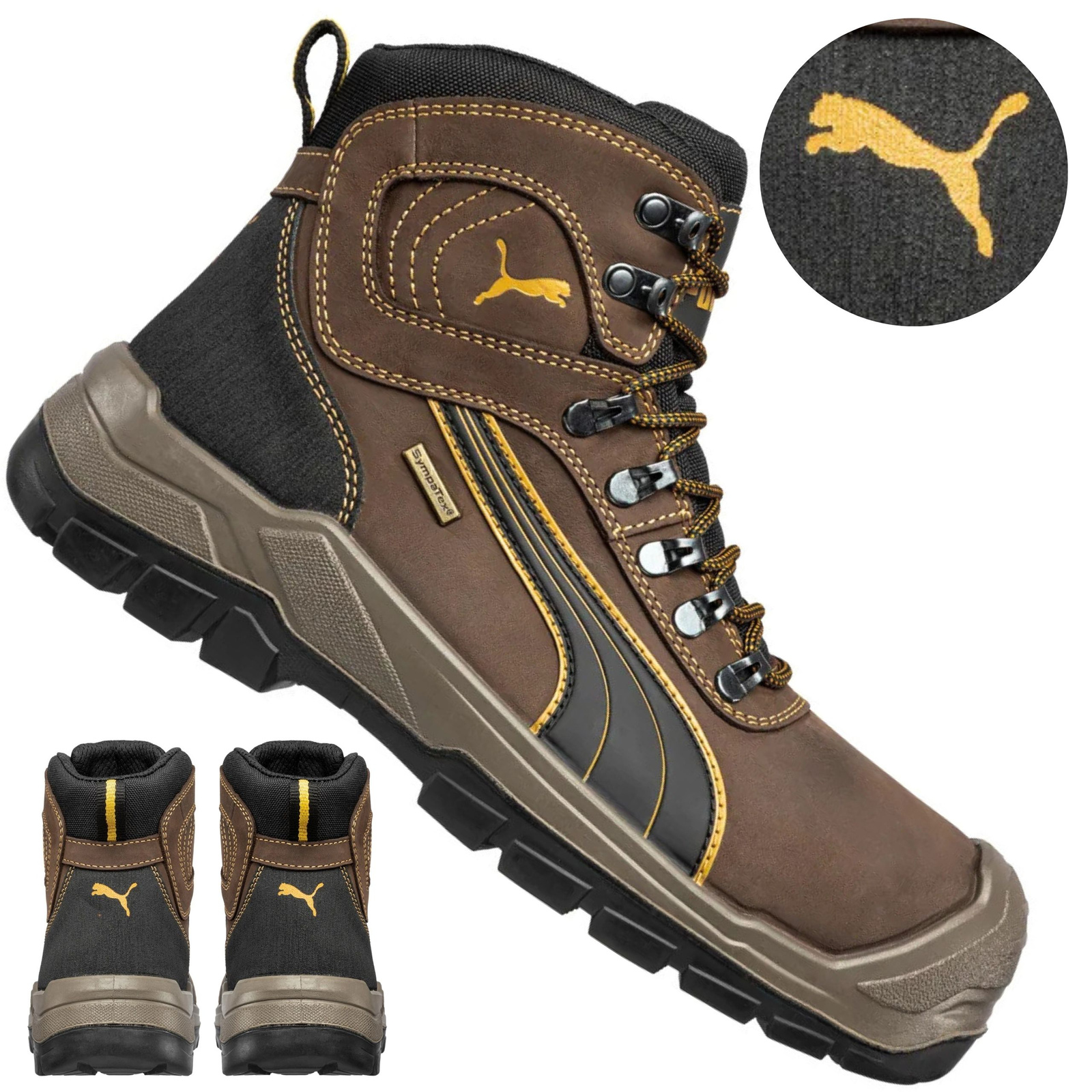 System sznurowania i kołnierz cholewki w butach Puma Sierra Nevada Mid S3 - widok z góry