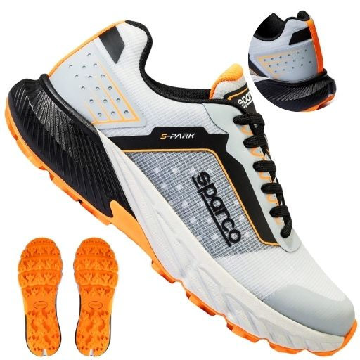 Buty Sparco Salou S-Park O1 BTB0007BOE430 ujęcie ogólne z widoczną cholewką i podeszwą