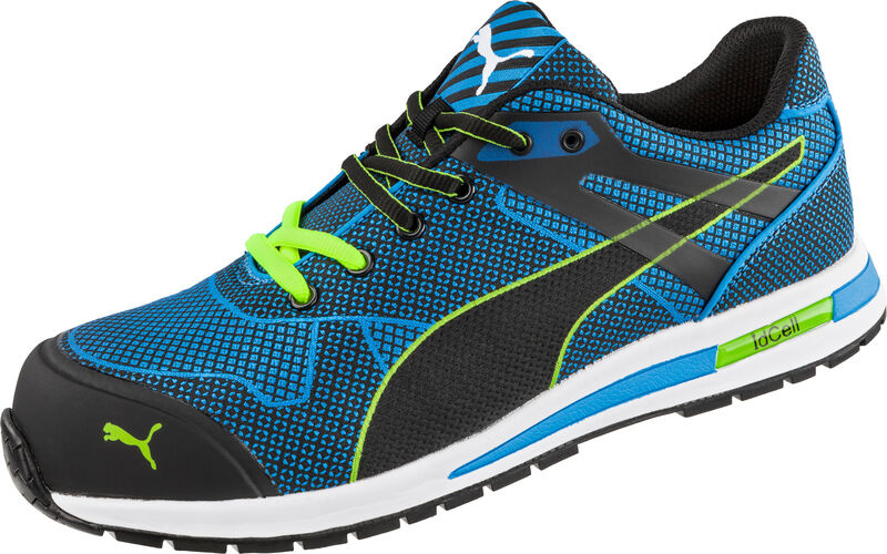 Tekstylna, oddychająca cholewka i wnętrze butów Puma Blaze Knit Low S1P 64.306.0 prezentujące przewiewną konstrukcję