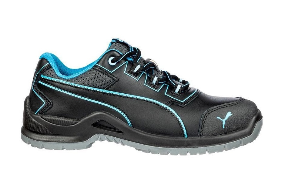 Puma Niobe Blue Low S3 damskie półbuty robocze czarno-niebieskie widok boczny