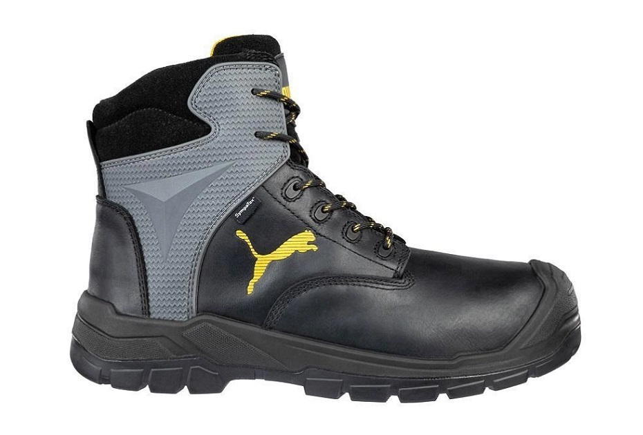 Buty robocze Puma Borneo Mid S3 63.087.0 w kolorze czarnym z profilu