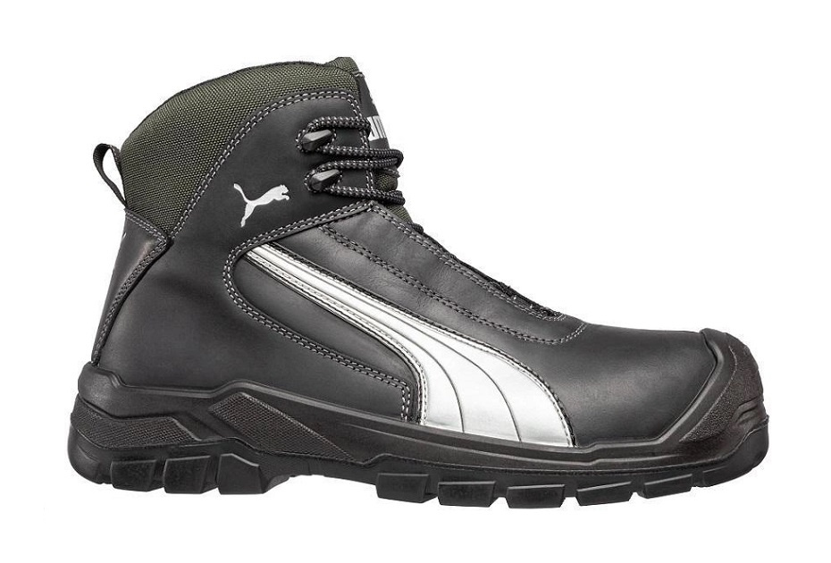 Czarne trzewiki robocze Puma Cascades Mid S3 63.021.0 rozmiar 41 widok boczny cholewki i podeszwy