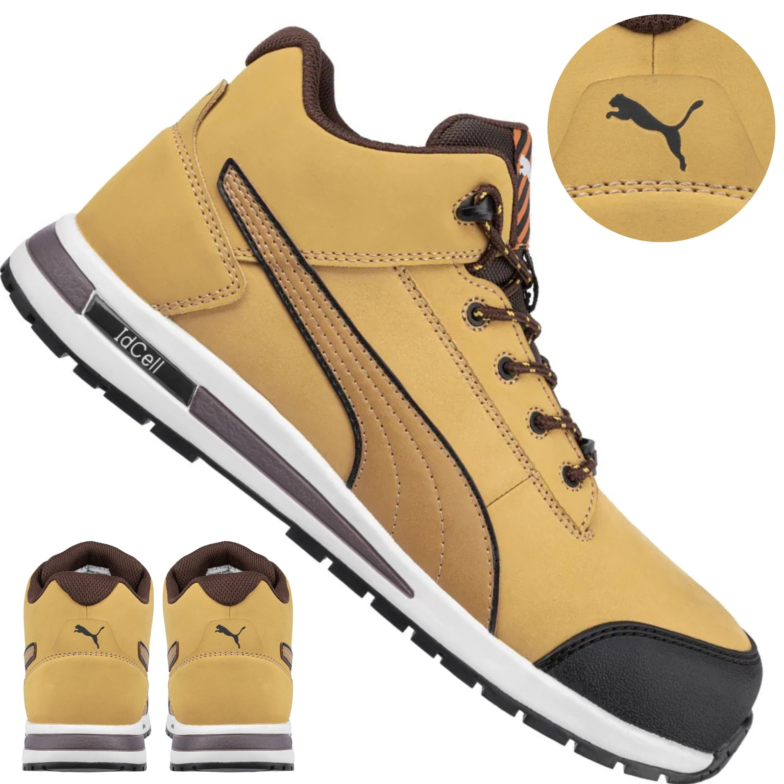 Buty Puma Dash Wheat Miid S3 63.318.0 widok z przodu podkreślający nowoczesny, sportowy charakter obuwia