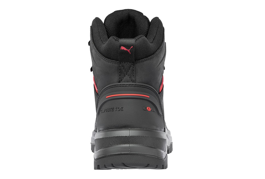 Czarne trzewiki ochronne Puma Iron HD Mid S3S widok z boku