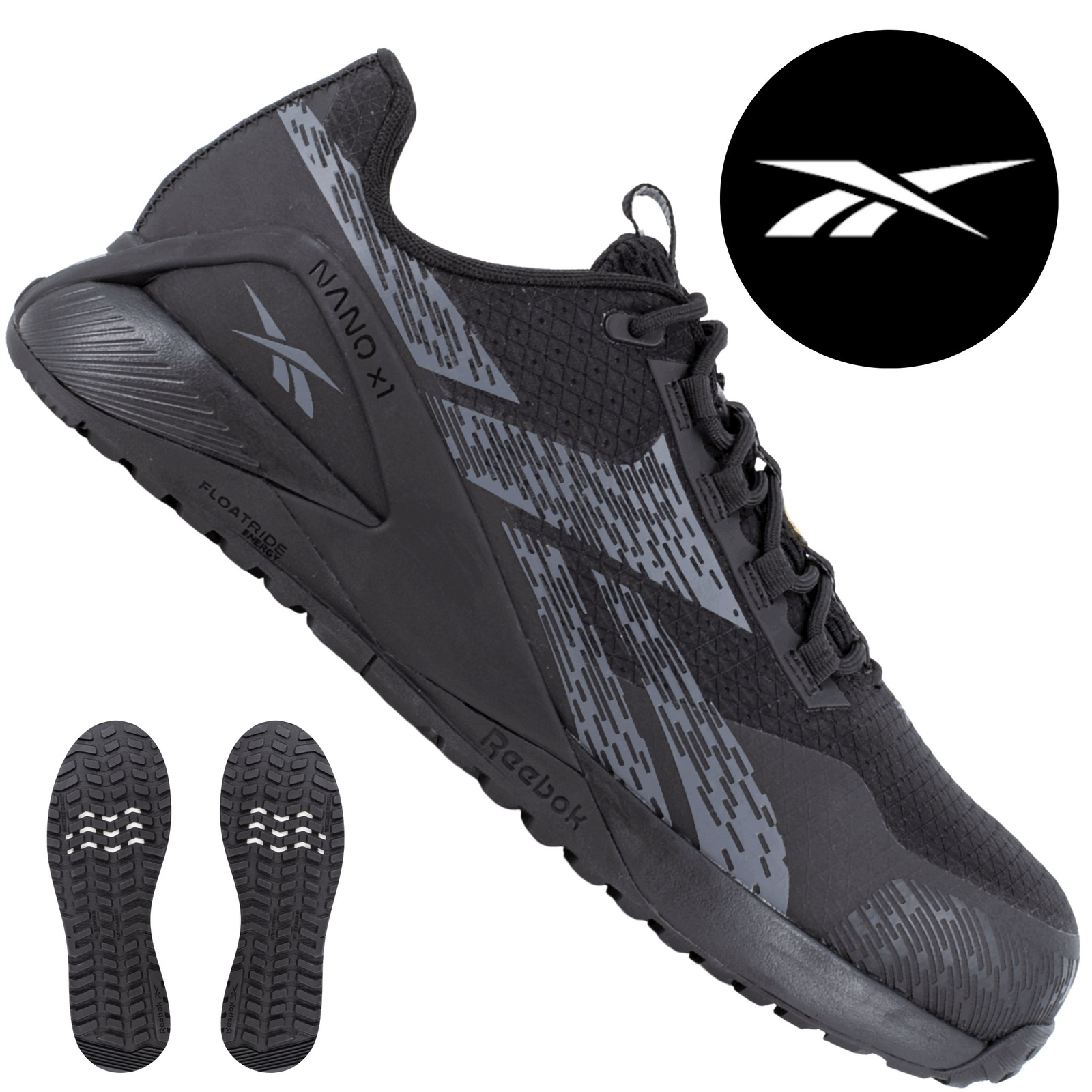 Podeszwa gumowa HRO z agresywnym bieżnikiem w półbutach Reebok IB3480 S3S