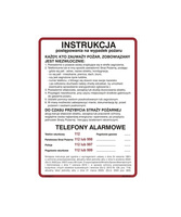 Instrukcja postępowania na wypadek pożaru 222XO-01