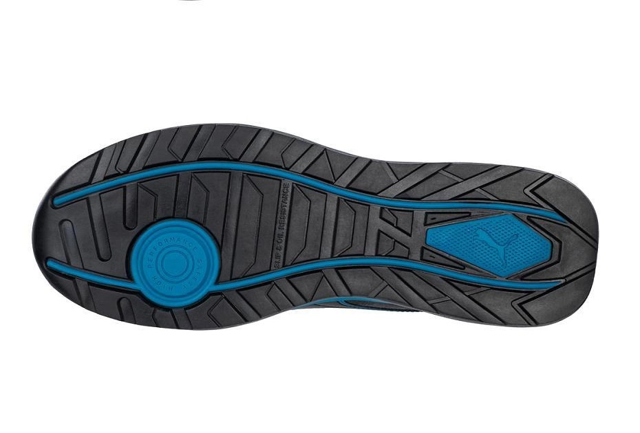 Podeszwa gumowa butów Puma Airtwist Grey Low S3 z bieżnikiem antypoślizgowym SRC