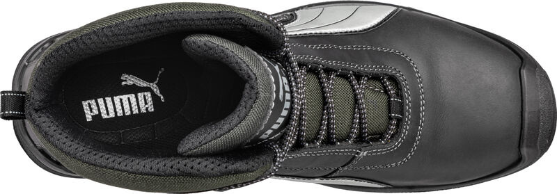 Trzewiki męskie Puma Cascades Mid S3 63.021.0 rozmiar 41 widok z góry na wnętrze buta, kołnierz i sznurowanie